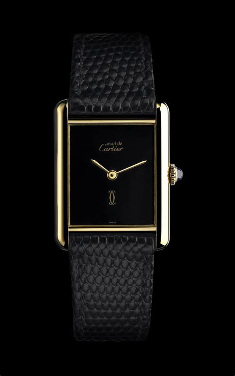 cartier tank black face